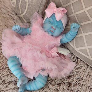 🆕20Inch Full Silicone Body Baby Dolls Pink-peaches Avatar with Closed Eyes Doll